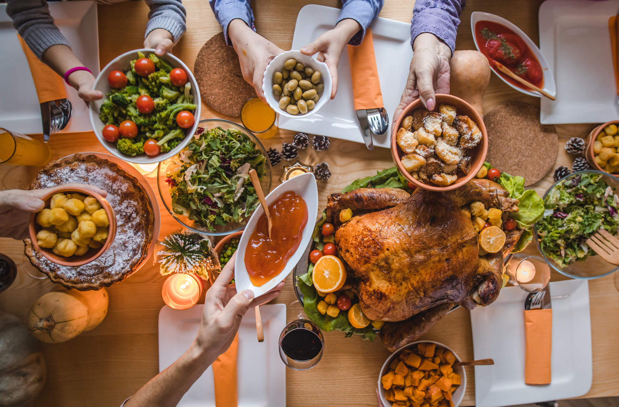 Family gathered to talk about estate planning during Thanksgiving dinner.