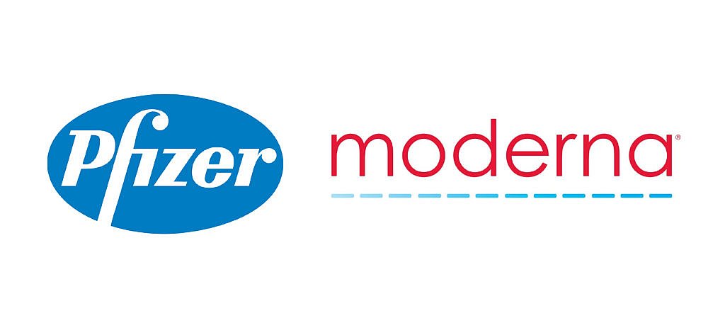 Logos of Moderna Pfzeier and J&J to indicate the new vaccines