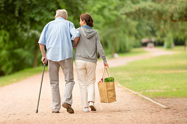 elderly parent and child