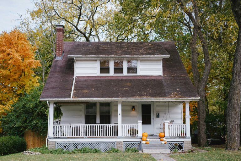 Charming white house with a porch