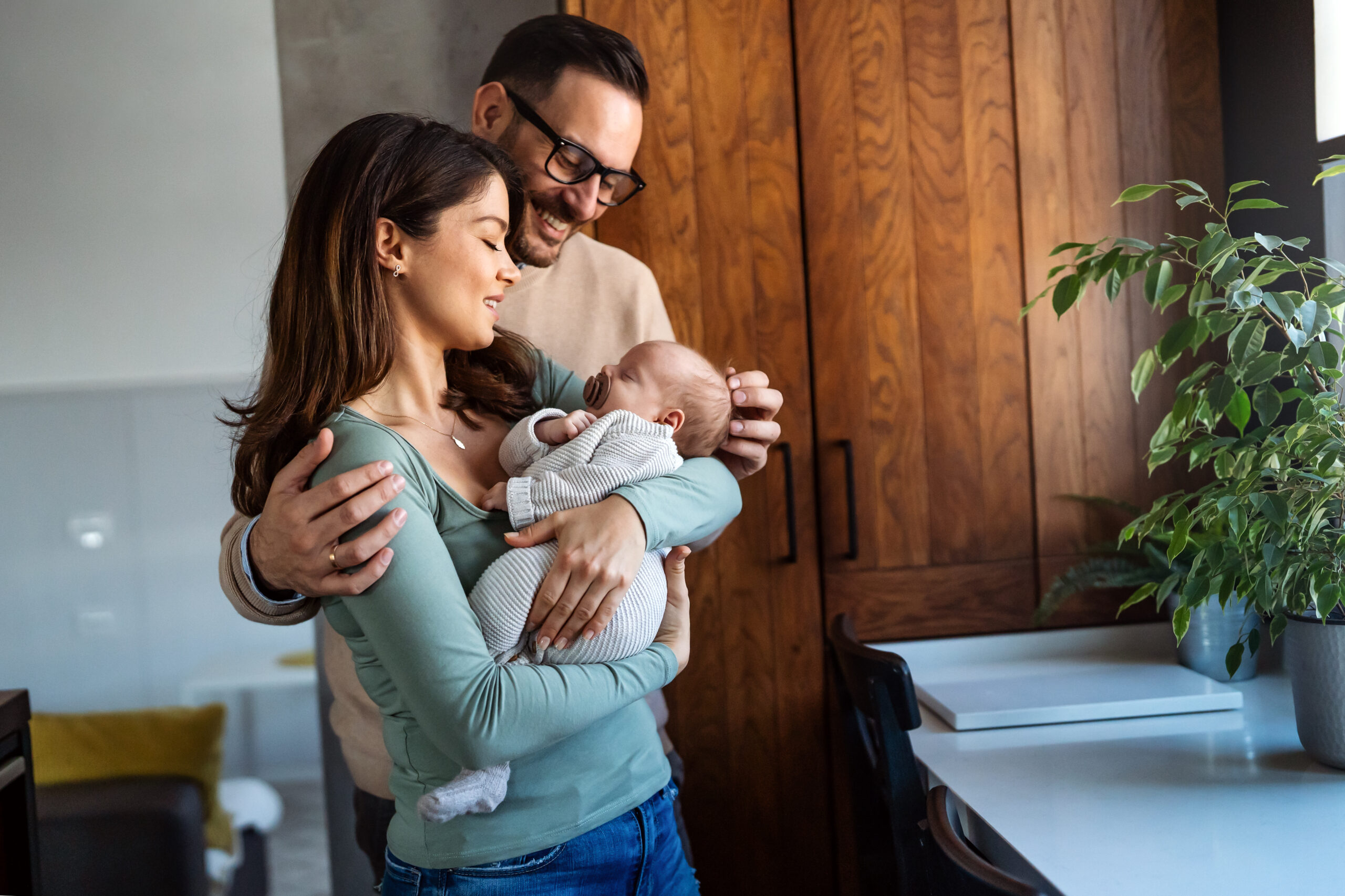 Parents with their young children