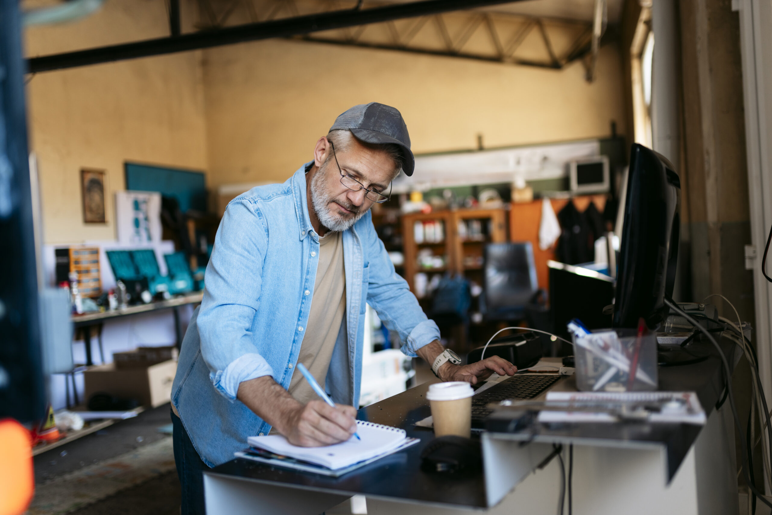A family business owner at work
