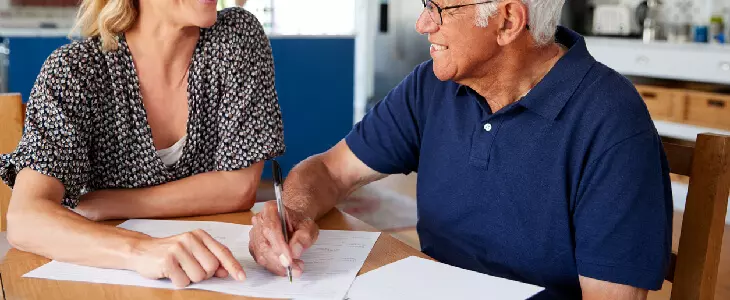 elderly couple listing their beneficiaries