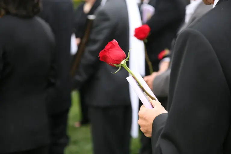 man at a funeral