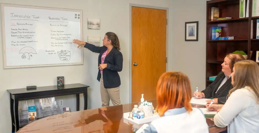 Attorney Erin Nunez teaching about trusts