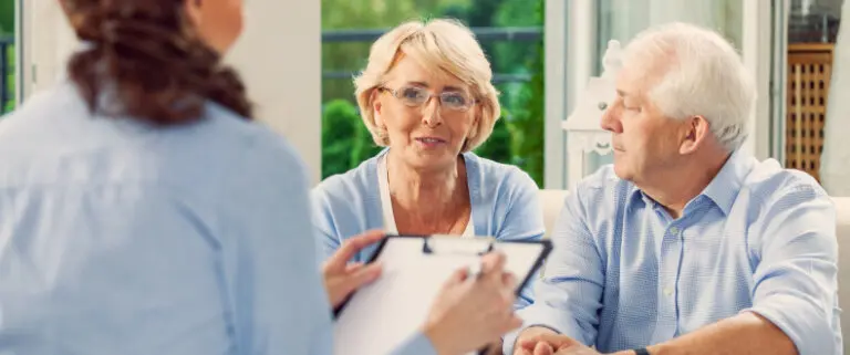 Elderly couple establishing a health care proxy
